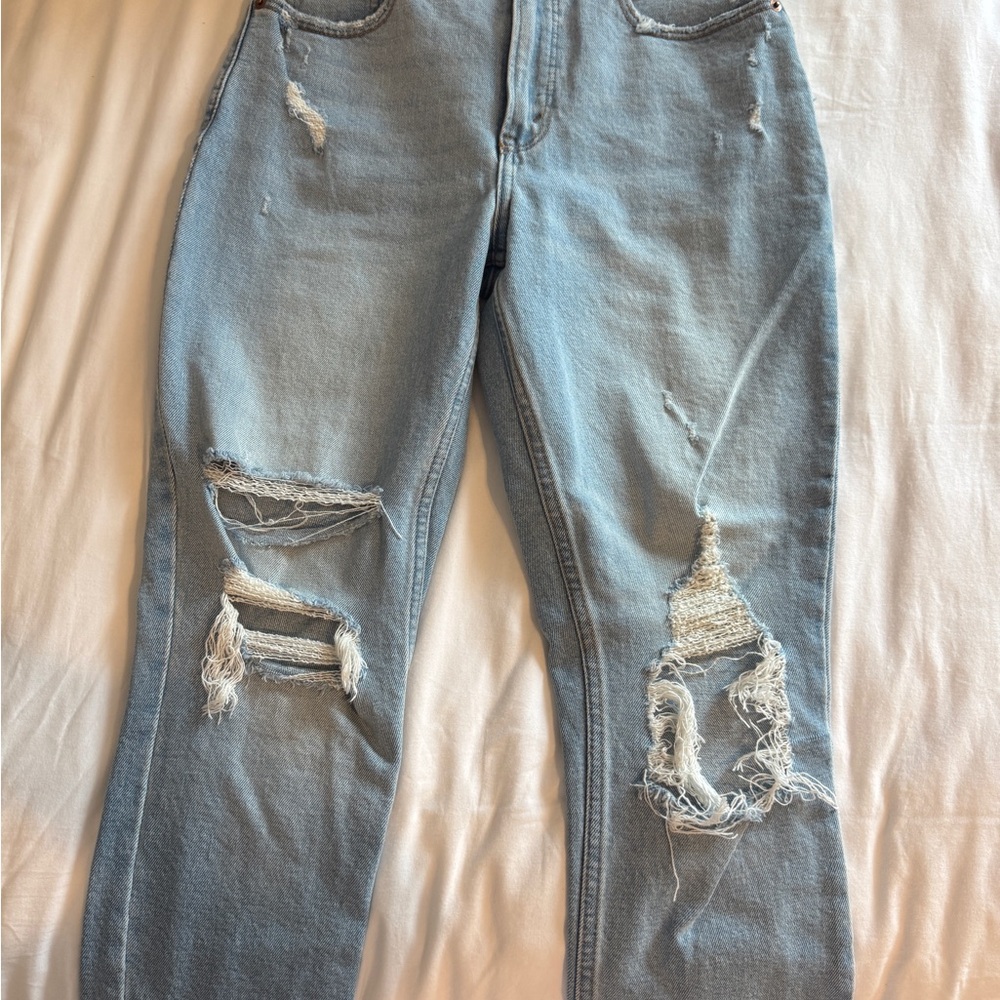 Abercrombie & Fitch Light Blue Distressed Skinny Jeans